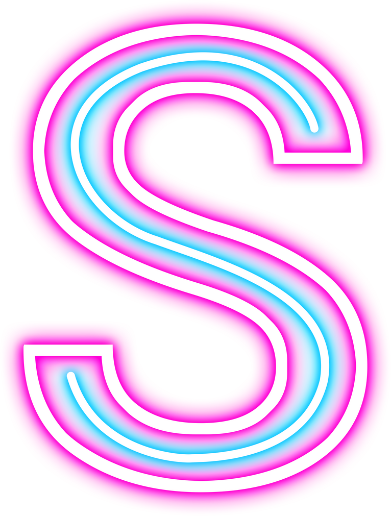 Neon Uppercase Letter S