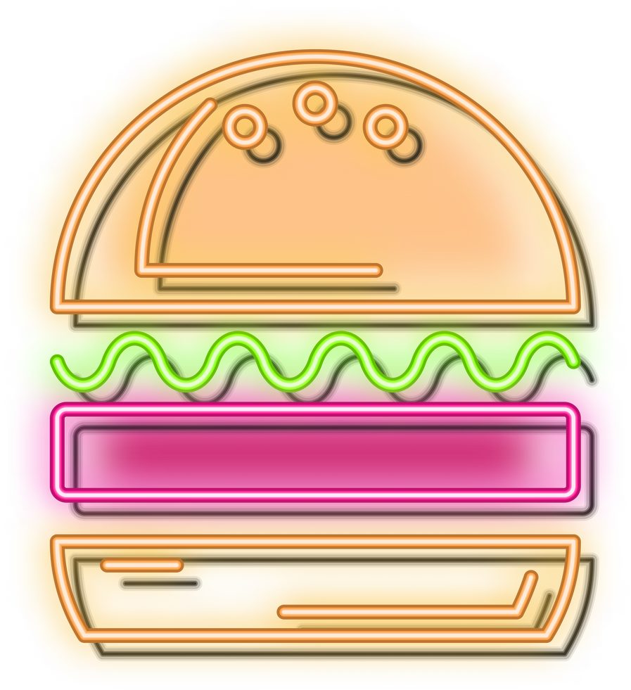 Burger Neon Icon