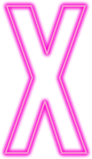 Pink Neon Letter  X