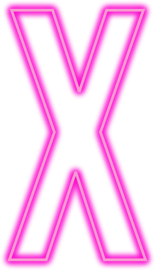 Pink Neon Letter  X