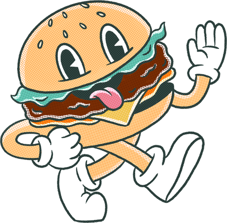 Retro Hamburger Illustration