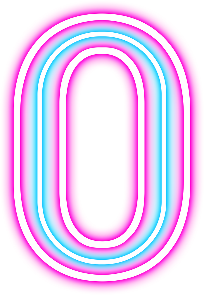 Neon Number Zero